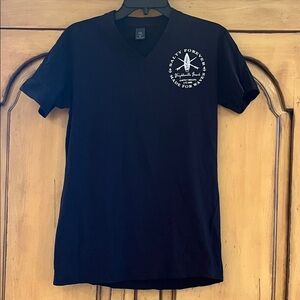 Black V-Neck Graphic Tee w/ Wrightsville Beach Logo